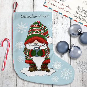 Petite Chaussette De Noël Gnome de Noël Rouge Vert Mignon