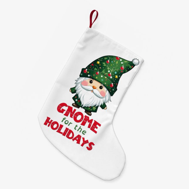 Petite Chaussette De Noël Gnome Pour Les Vacances Drôle & Adorable Noël (Devant (Accrochage))