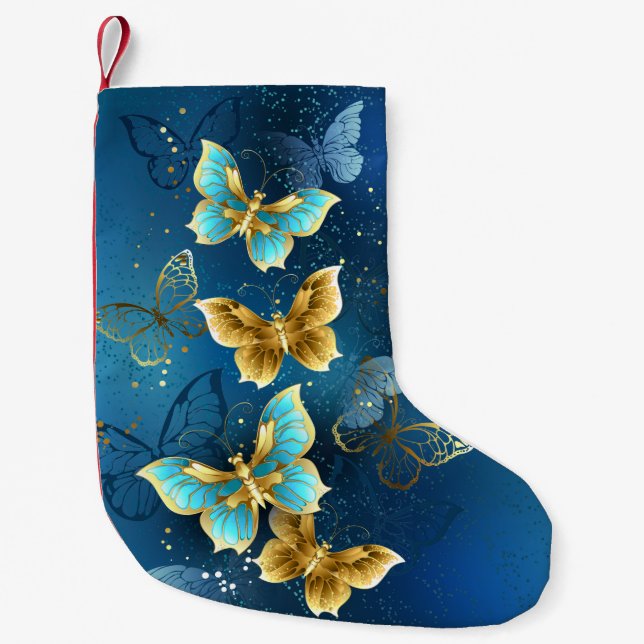Petite Chaussette De Noël Golden butterflies (Devant)