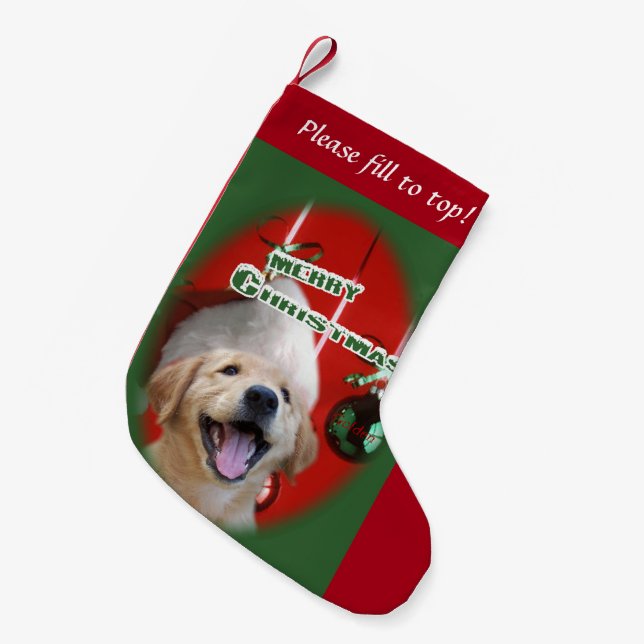 Petite Chaussette De Noël Golden Retriever Puppy Christmas (Devant (Accrochage))