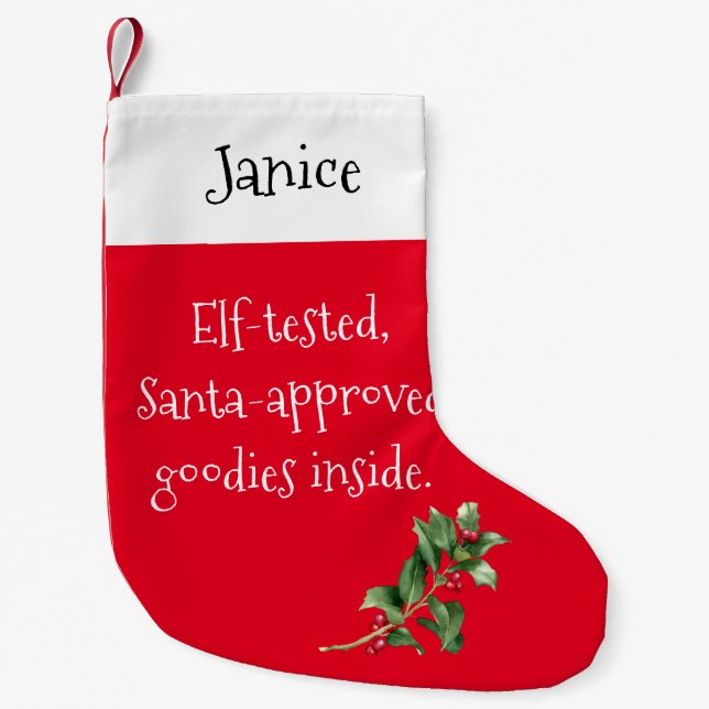 Petite Chaussette De Noël Goodies Approuvées Par Père Noël À L'Intérieur Des (Devant)