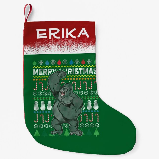 Petite Chaussette De Noël Gorilla Ugly Sweat Christmas Sweat Wildlife Series (Devant)