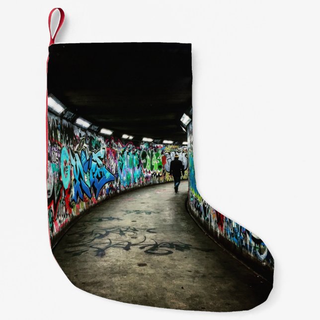 Petite Chaussette De Noël Graffiti de métro (Devant)