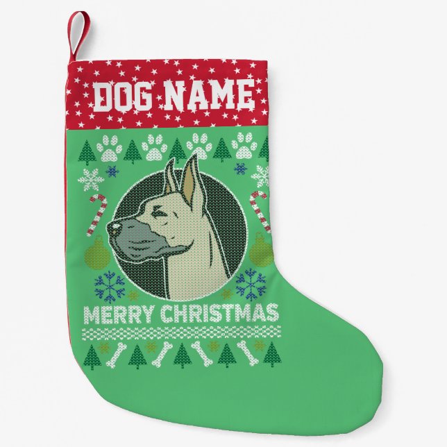 Petite Chaussette De Noël Grand Chien Danse Race Vilain Sweat de Noël (Devant)