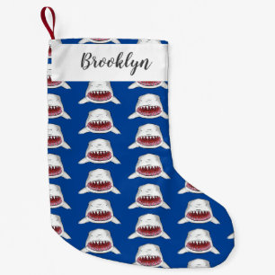 Petite Chaussette De Noël Grand requin blanc moyen dessin animé