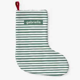 Petite Chaussette De Noël Grandes vertes simples avec nom