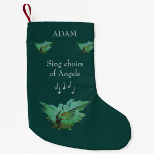 Petite Chaussette De Noël Green Angel Custom Christmas Stocker, Ajouter Nom 