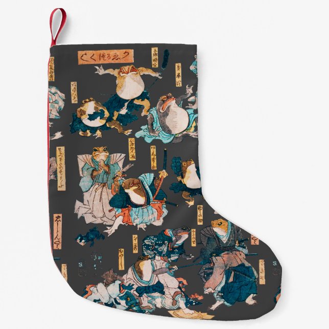 Petite Chaussette De Noël Grenouille japonaise ukiyo-e Froggies (Devant)