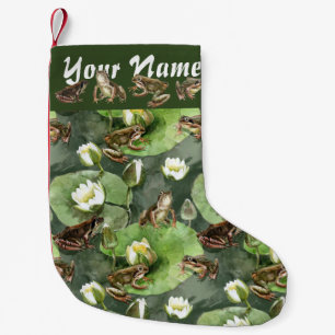 Petite Chaussette De Noël Grenouilles - Stocker de Noël vert