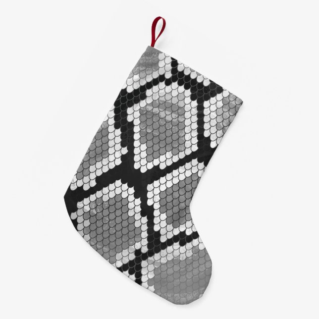 Petite Chaussette De Noël Gris de serpent et gris clair (Devant (Accrochage))