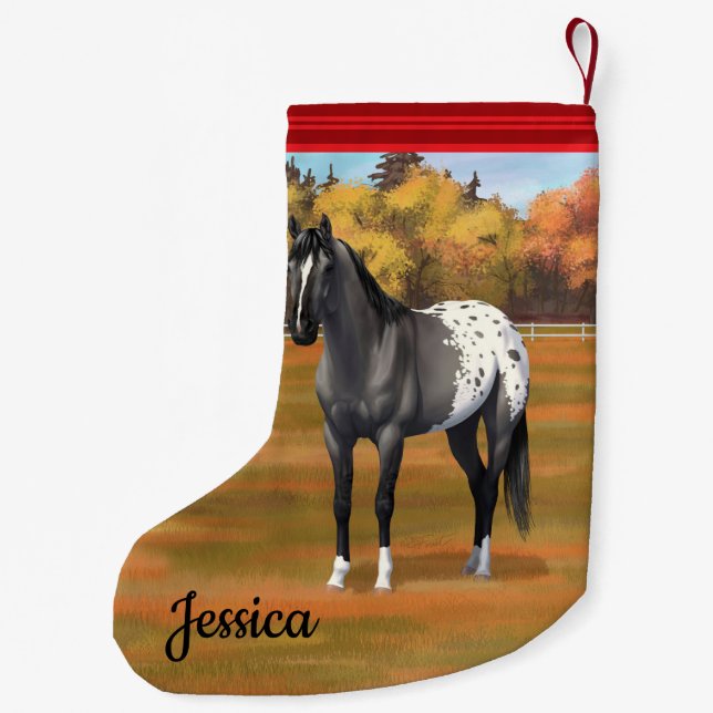 Petite Chaussette De Noël Gris Grulla Appaloosa Quartier Horse Stallion (Dos)