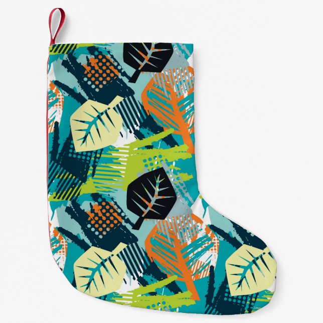 Petite Chaussette De Noël Grunge Abstrait : Surface Robuste Sans Fil. (Devant)