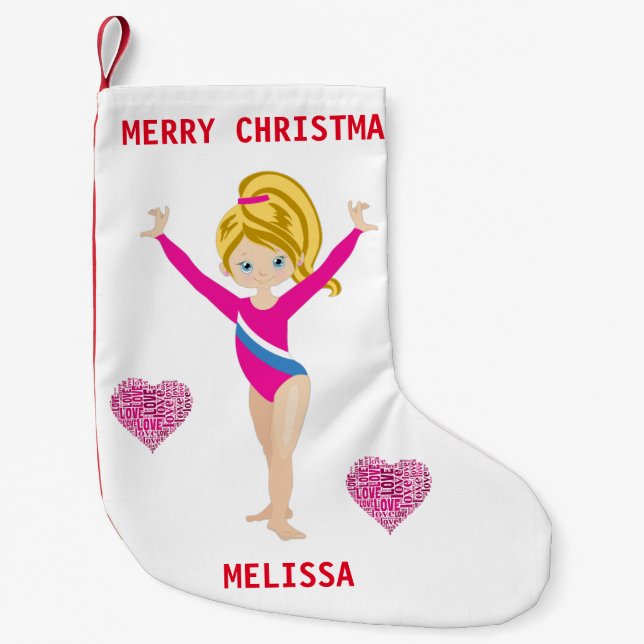 PETITE CHAUSSETTE DE NOËL GYMNASTICS NOËL STOCKAGE POUR LES FILLES. (Devant)