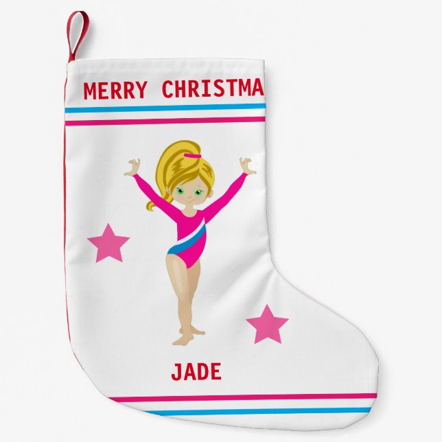 PETITE CHAUSSETTE DE NOËL GYMNASTICS NOËL STOCKAGE POUR LES FILLES. (Devant)