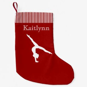 Petite Chaussette De Noël Gymnastique rouge et blanche de fête de rayure