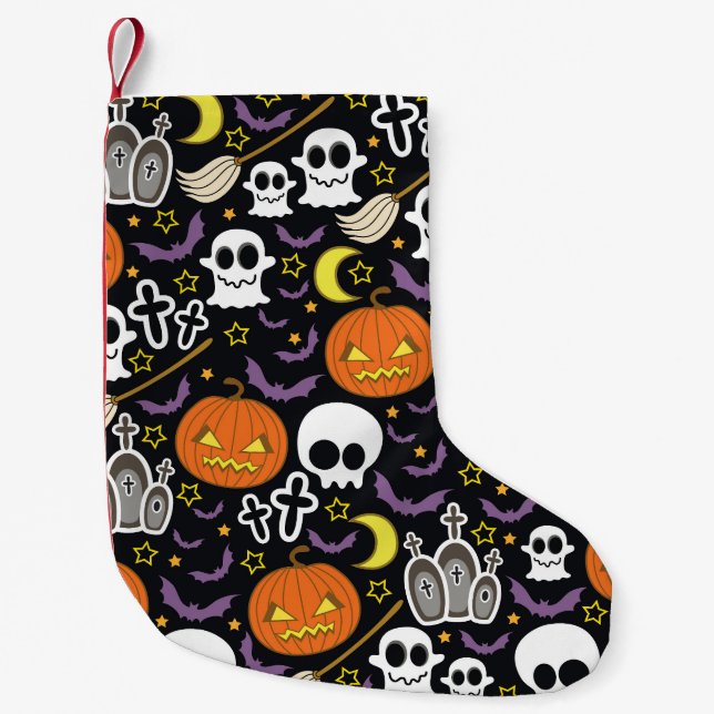 Petite Chaussette De Noël Halloween éffrayant : Conception Arrière - plan à  (Devant)