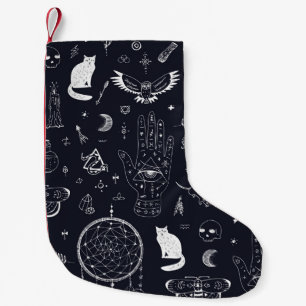 Petite Chaussette De Noël Halloween Magic : Vintage Doodle Motif.