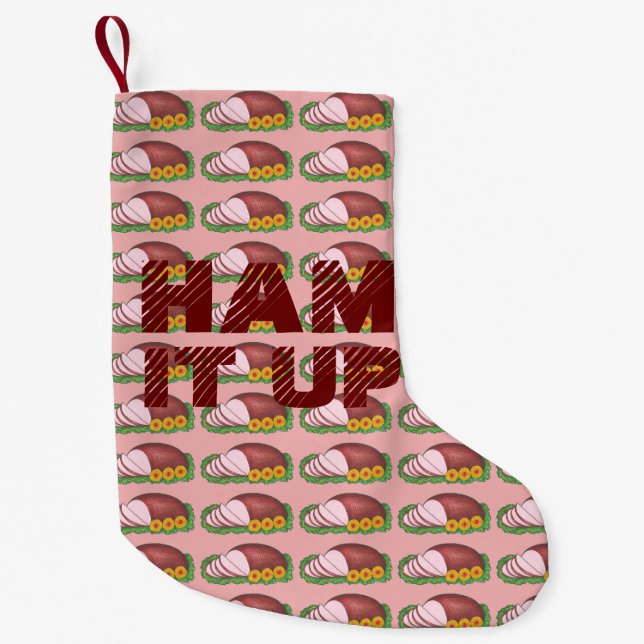 Petite Chaussette De Noël HAM IT UP Dîner de vacances Dîner amusant (Devant)