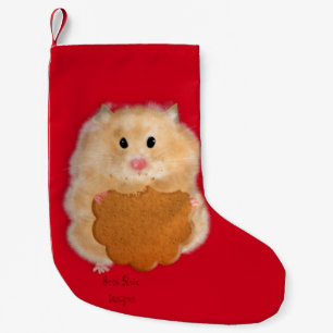 Petite Chaussette De Noël Hamster avec biscuit Noël Stocker
