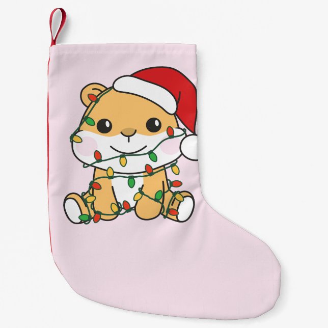 Petite Chaussette De Noël Hamster Christmas Winter Animaux de vacances Hamst (Devant)