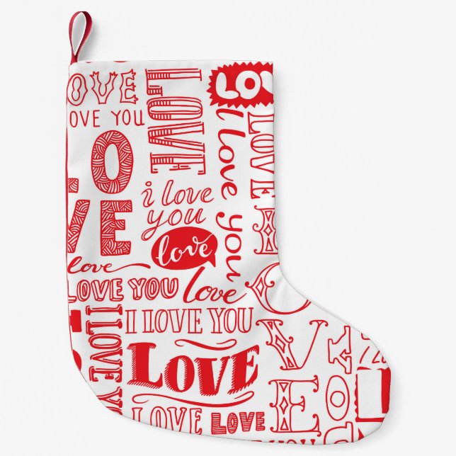 Petite Chaussette De Noël hand-drawn seamless background with love doodles  (Devant)