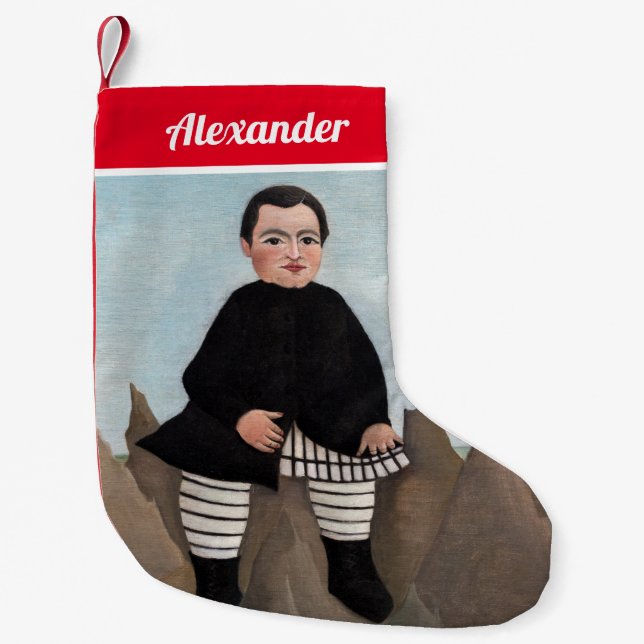 Petite Chaussette De Noël Henri Rousseau - Garçon sur les rochers (Devant)