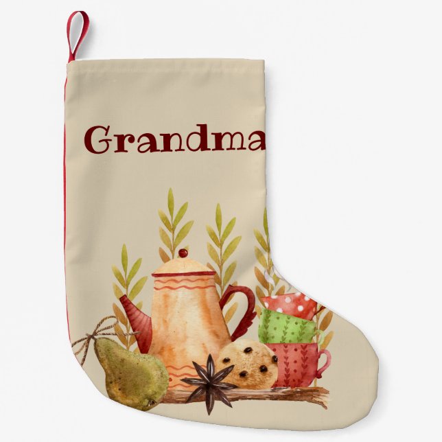 Petite Chaussette De Noël Heure du thé festif (Devant)