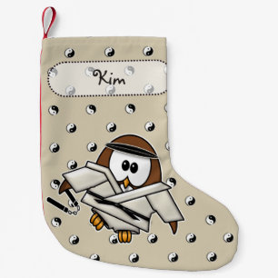 Petite Chaussette De Noël hibou maître d'art martial