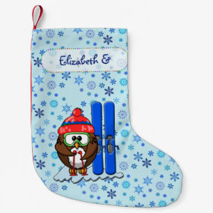 Petite Chaussette De Noël hiboux de ski réserve de Noël
