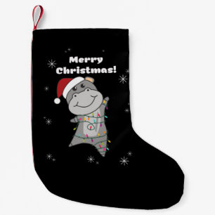 Petite Chaussette De Noël Hippo Merry Christmas Winter Animals Hippos Adult