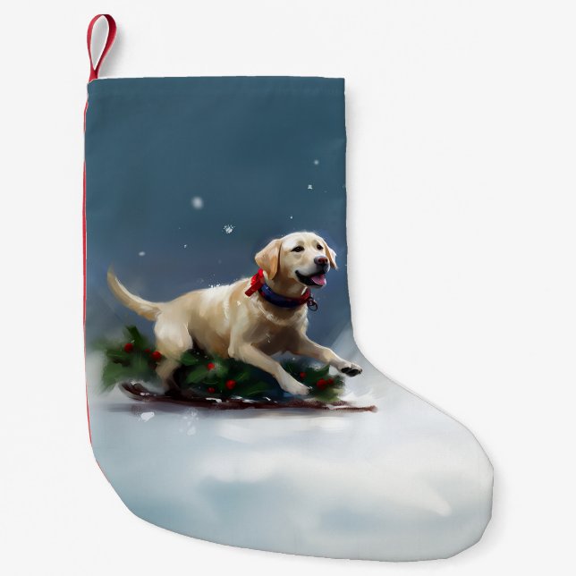 Petite Chaussette De Noël hiver de Noël du Labrador (Devant)