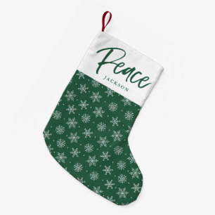 Petite Chaussette De Noël Hiver paisible   Vert