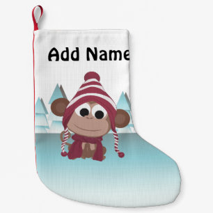 Petite Chaussette De Noël Hiver Wonderland Monkey