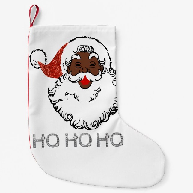 Petite Chaussette De Noël ho black père Noël (Devant)
