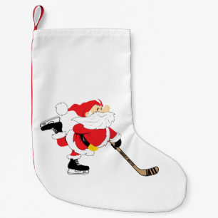Petite Chaussette De Noël Hockey Père Noël Patinage Stocking
