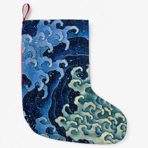 Petite Chaussette De Noël Hokusai Vague féminine Océan Vintage