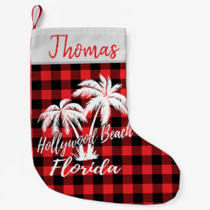 Petite Chaussette De Noël Hollywood Beach Floride Palmiers