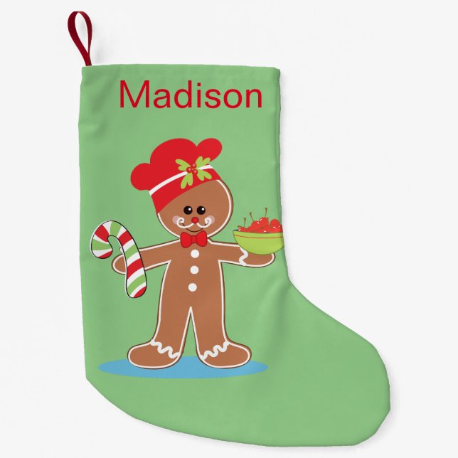 Petite Chaussette De Noël Homme de pain d'épices mignon (Devant)
