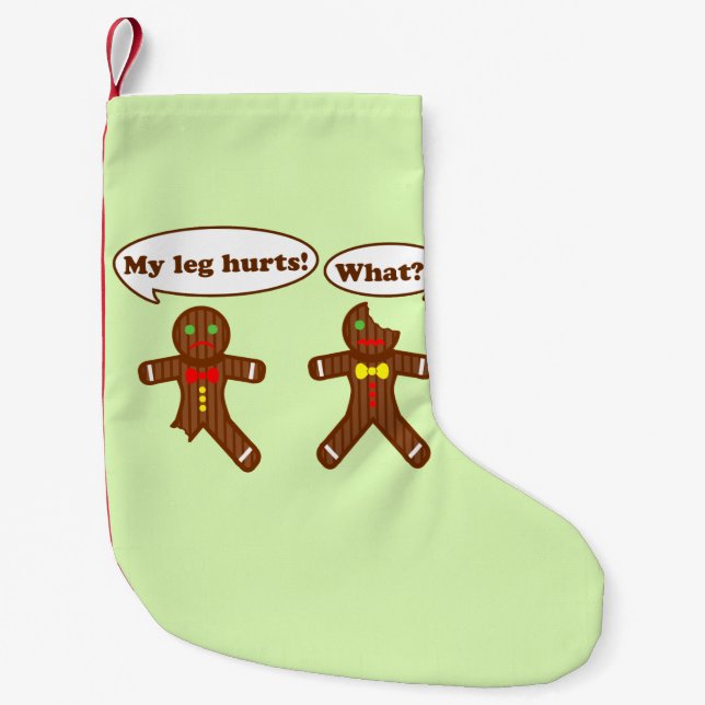 Petite Chaussette De Noël Humour de pain d'épice de vacances (Devant)