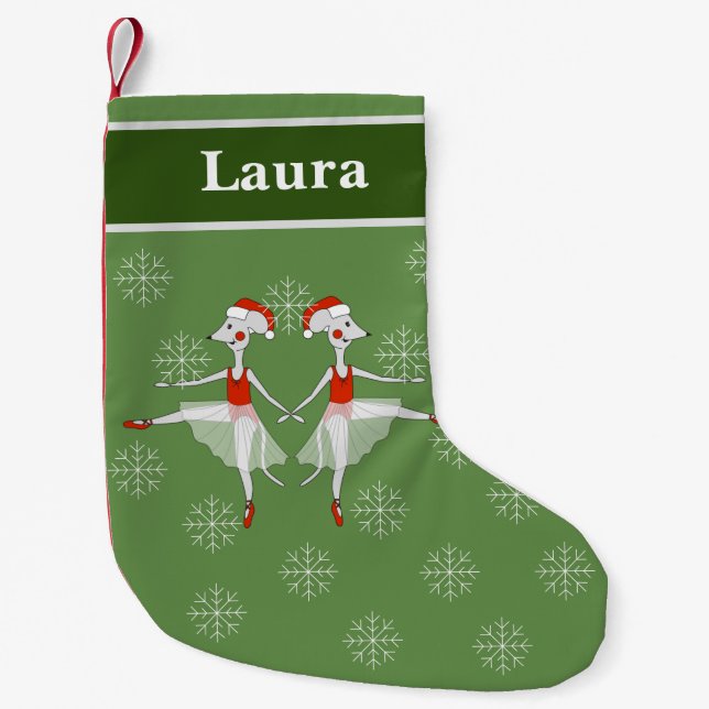 Petite Chaussette De Noël illusima Ballet Danser Mice Christmas Snowflakes (Devant)