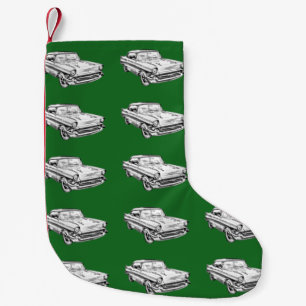 Petite Chaussette De Noël Illustration 1957 classique de voiture de Bel Air