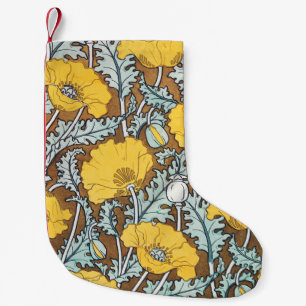 Petite Chaussette De Noël Illustration Art Nouveau Poppy Fleur Jaune