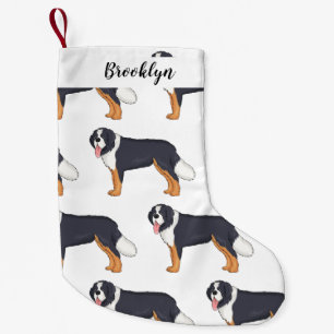 Petite Chaussette De Noël Illustration bernoise d'un chien de montagne
