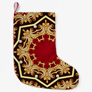 Petite Chaussette De Noël illustration cadre arrière - plan avec perle et or