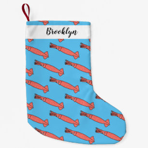 Petite Chaussette De Noël Illustration de calamar rose