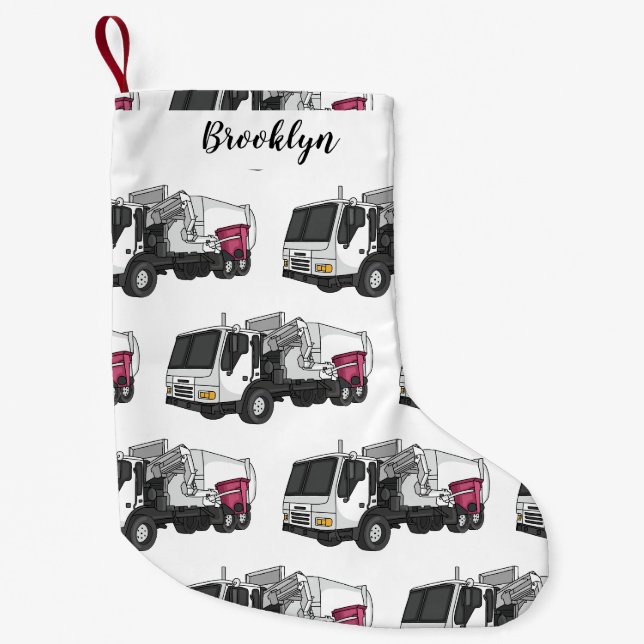 Petite Chaussette De Noël Illustration de camion à ordures (Devant)