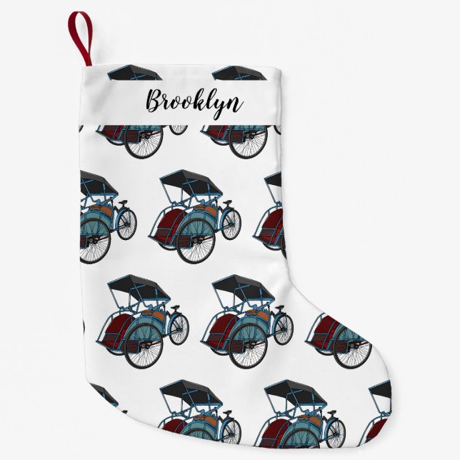 Petite Chaussette De Noël Illustration de cyclo-pousse (Devant)