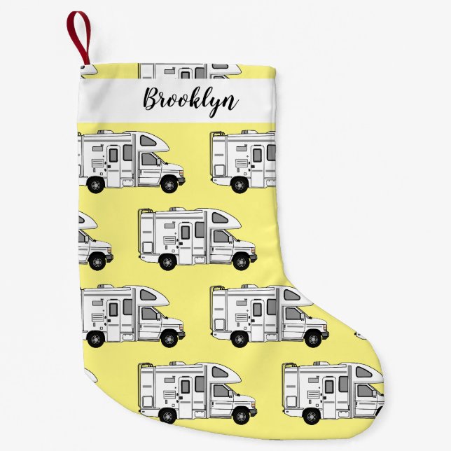 Petite Chaussette De Noël Illustration de dessin animé Campervan (Devant)