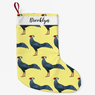 Petite Chaussette De Noël illustration de dessin animé d'oiseau à dos de feu