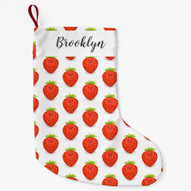 Petite Chaussette De Noël Illustration de la fraise Cute kawaii (Devant)